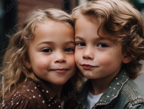 Portrait of two happy children.