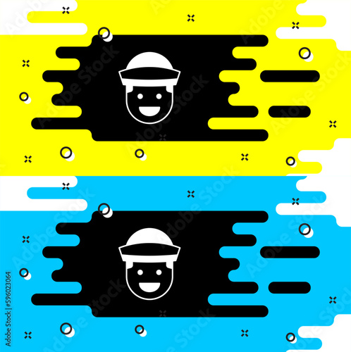 White Sailor icon isolated on black background. Vector