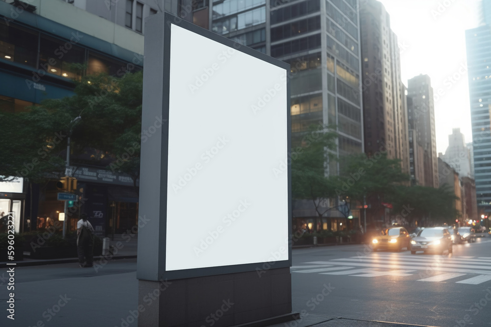 Banner billboard mockup for advertising in city useful for design. AI Generative Banner billboard mockup for advertising in city useful for design. AI Generative