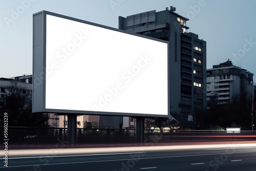 Banner billboard mockup for advertising in city useful for design.AI Generative