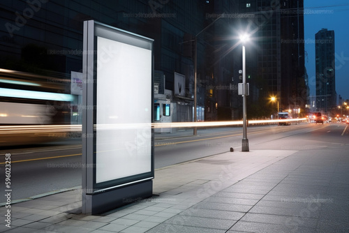 Wallpaper Mural Banner billboard mockup for advertising in city useful for design. AI Generative Torontodigital.ca