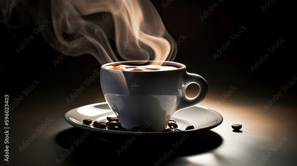 cup of coffee on wooden table generative ai cup of coffee on wooden table generative ai