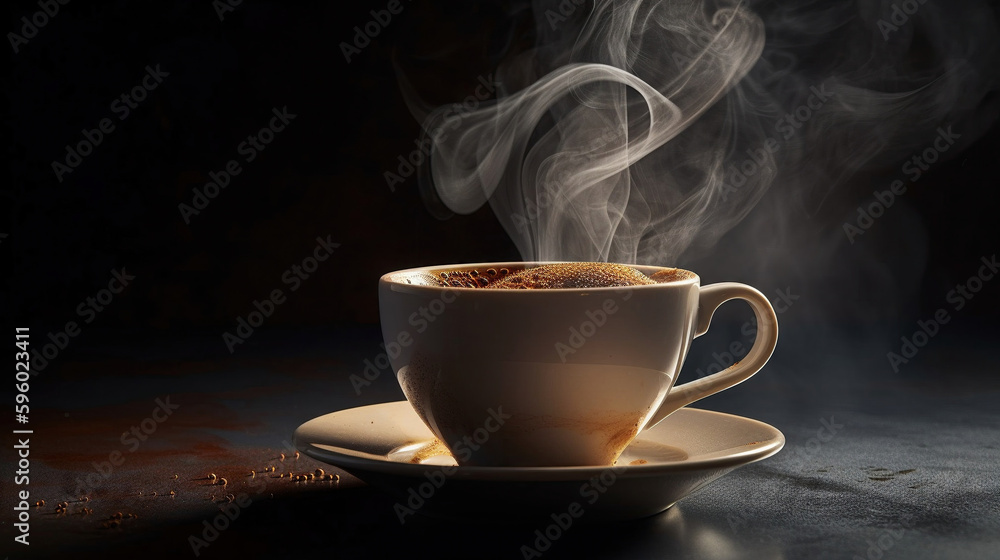 cup of coffee on wooden table generative ai cup of coffee on wooden table generative ai