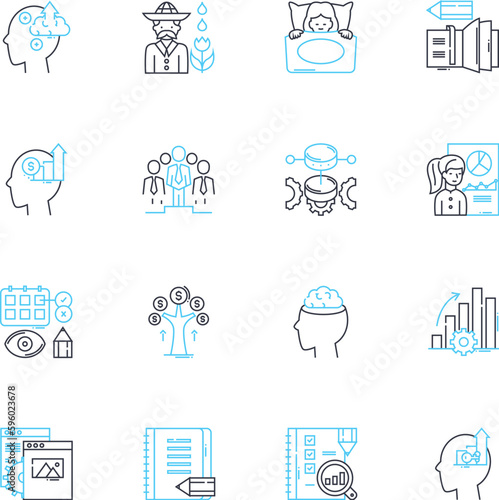 Piering platforms linear icons set. Stability, Strength, Durability, Height, Safety, Support, Viability line vector and concept signs. Capacity,Foundation,Framework outline illustrations