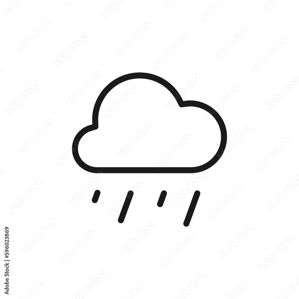 Rain vector icon. Cloud flat sign design. Rainy cloud symbol. Rainfall pictogram. UX UI icon Rain vector icon. Cloud flat sign design. Rainy cloud symbol. Rainfall pictogram. UX UI icon