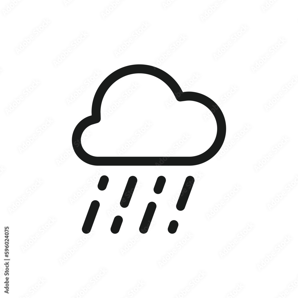 Rain vector icon. Cloud flat sign design. Rainy cloud symbol. Rainfall pictogram. UX UI icon Rain vector icon. Cloud flat sign design. Rainy cloud symbol. Rainfall pictogram. UX UI icon