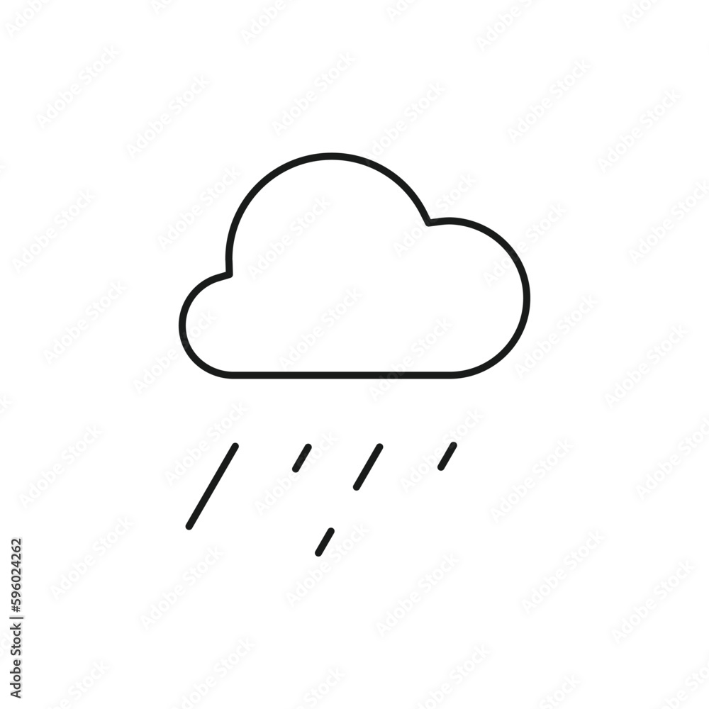 Rain vector icon. Cloud flat sign design. Rainy cloud symbol. Rainfall pictogram. UX UI icon Rain vector icon. Cloud flat sign design. Rainy cloud symbol. Rainfall pictogram. UX UI icon
