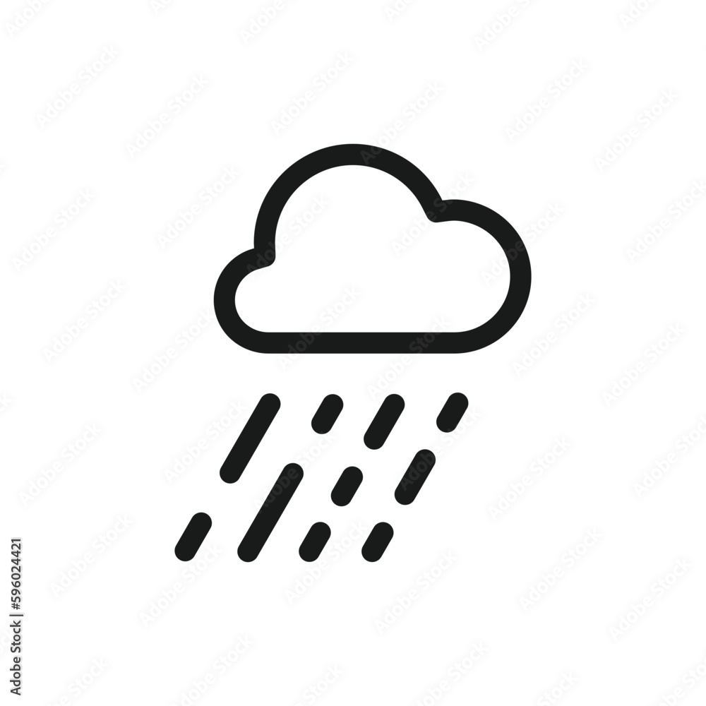 Rain vector icon. Cloud flat sign design. Rainy cloud symbol. Rainfall pictogram. UX UI icon Rain vector icon. Cloud flat sign design. Rainy cloud symbol. Rainfall pictogram. UX UI icon