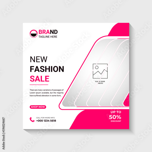 fashion sale social media post design template 