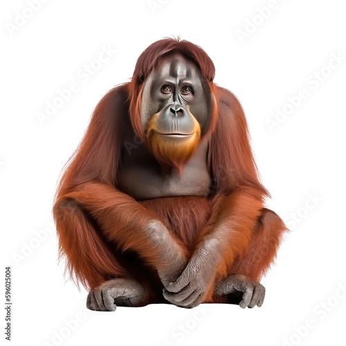 Orangutan isolated on white background photo