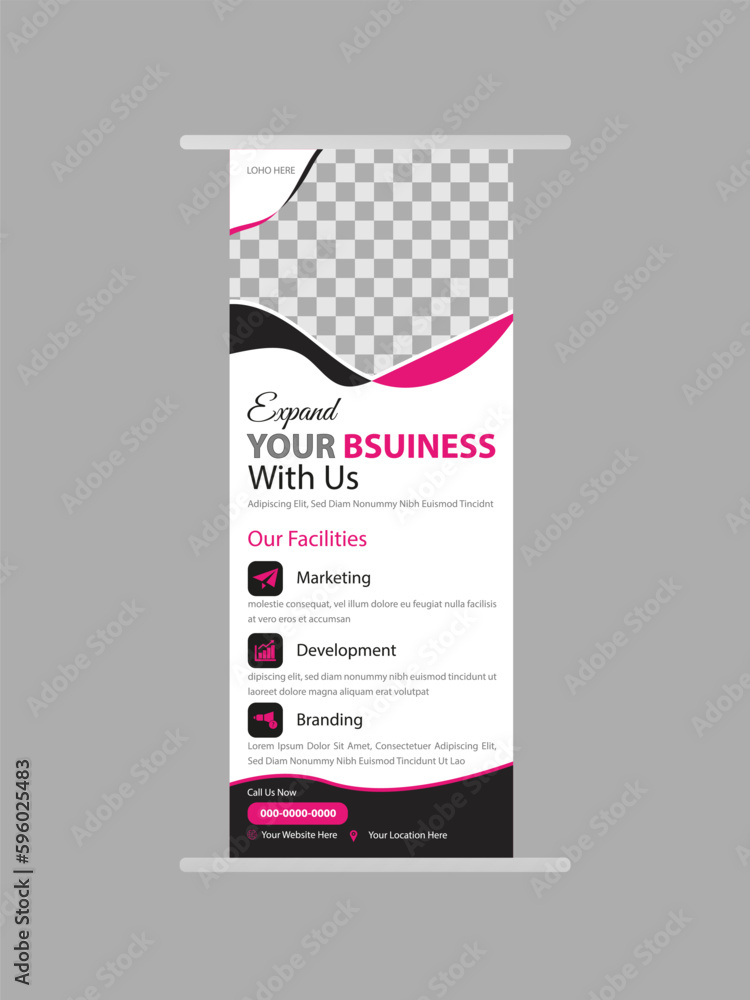 Roll-up banner design template Roll-up banner design template