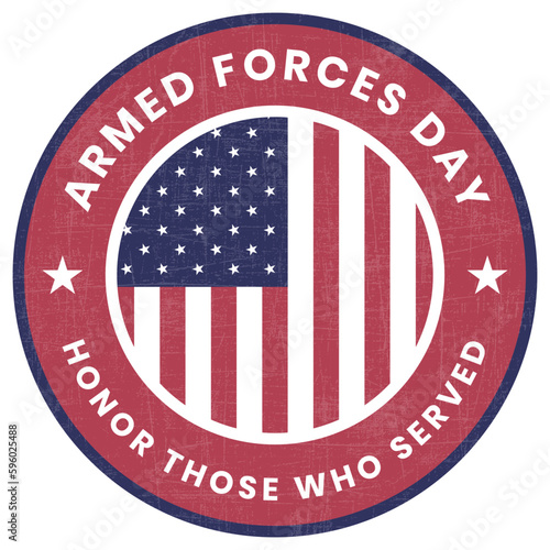 Armed Forces Day Rubber, Stamp, Badge, Logo, Label, Seal, Template, Armed Forces Badge Vector Illustration, USA Army Badge Vector