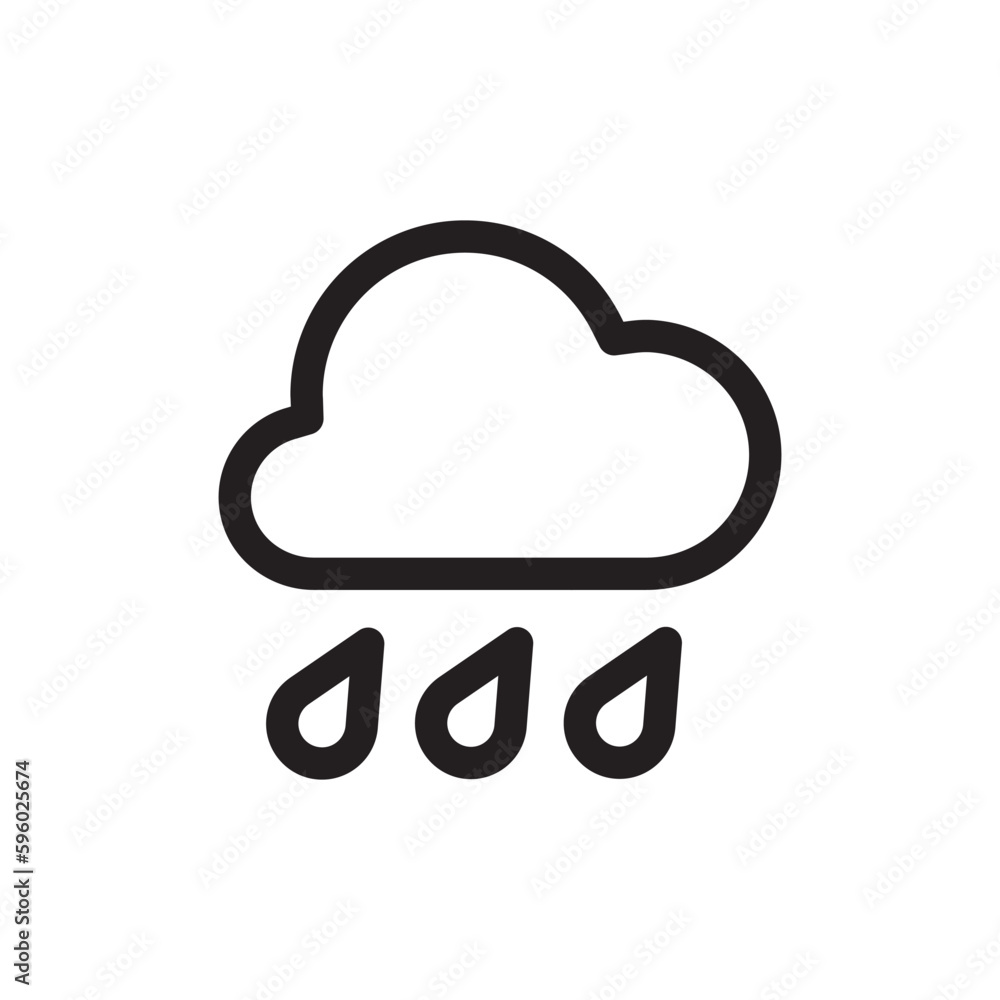Rain vector icon. Cloud flat sign design. Rainy cloud symbol. Rainfall pictogram. UX UI icon Rain vector icon. Cloud flat sign design. Rainy cloud symbol. Rainfall pictogram. UX UI icon
