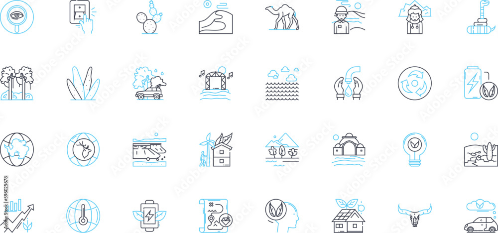 Renewable linear icons set. Solar, Wind, Hydro, Geothermal, Biomass, Tidal, Ocean line vector and concept signs. Renewable,Sustainable,Green outline illustrations Renewable linear icons set. Solar, Wind, Hydro, Geothermal, Biomass, Tidal, Ocean line vector and concept signs. Renewable,Sustainable,Green outline illustrations
