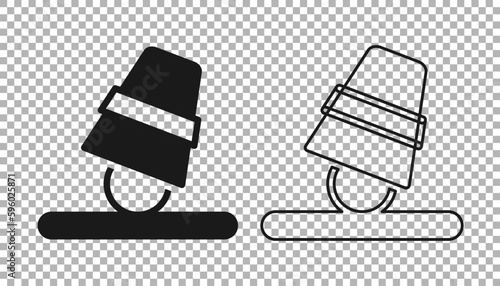 Black Game thimbles icon isolated on transparent background. Ball and glass. Chance and fortune concept. Vector