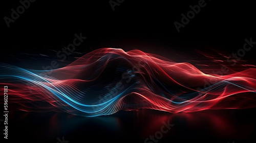Abstract technology digital futuristic blue and red. Technology background. Generative AI.