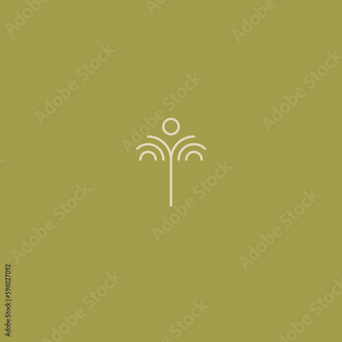 Palm logo for your design. Palm trees. Palm vector illustration. Icon sign. Modern palm tree logo with the sun.