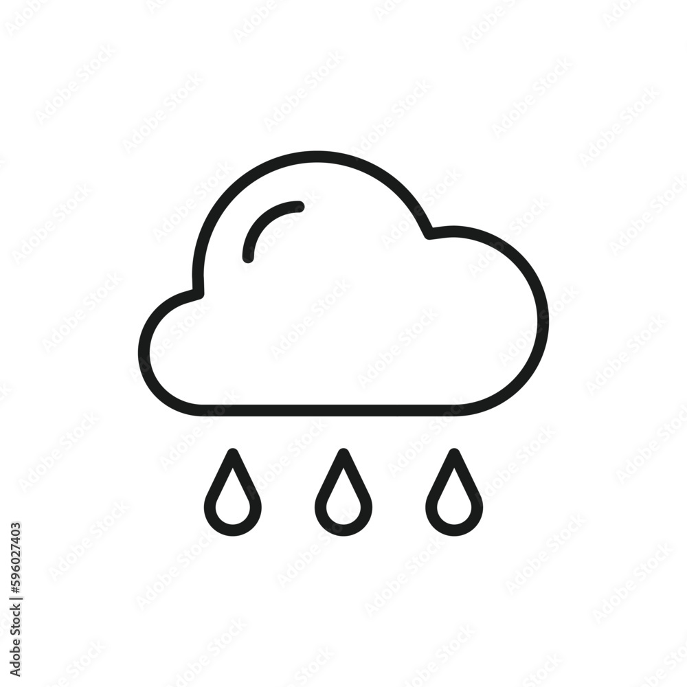 Rain vector icon. Cloud flat sign design. Rainy cloud symbol. Rainfall pictogram. UX UI icon Rain vector icon. Cloud flat sign design. Rainy cloud symbol. Rainfall pictogram. UX UI icon