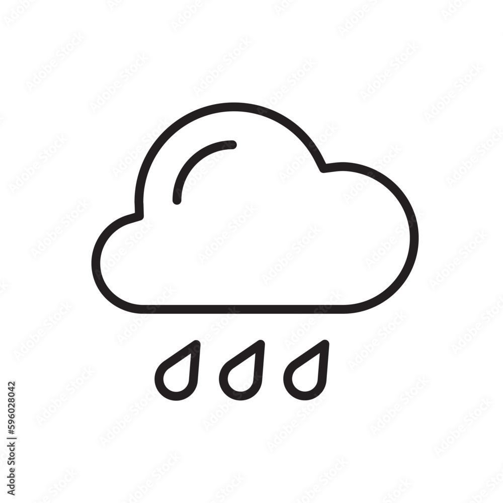 Rain vector icon. Cloud flat sign design. Rainy cloud symbol. Rainfall pictogram. UX UI icon Rain vector icon. Cloud flat sign design. Rainy cloud symbol. Rainfall pictogram. UX UI icon
