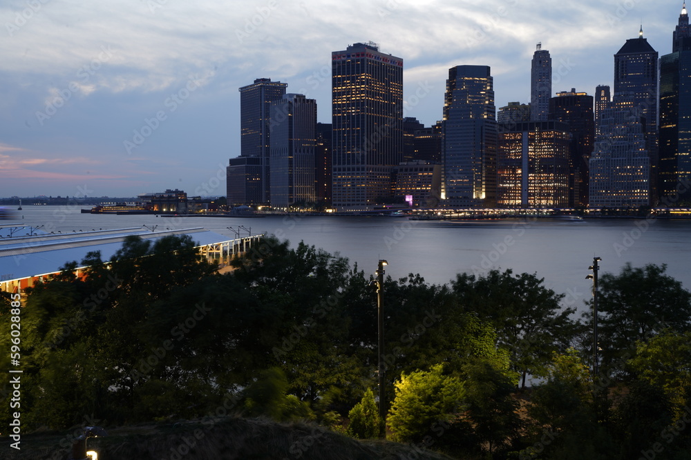 Obraz premium manhattan skyscrapers at sunset
