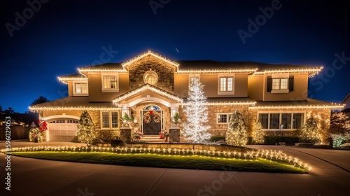 luxurious christmas lights house