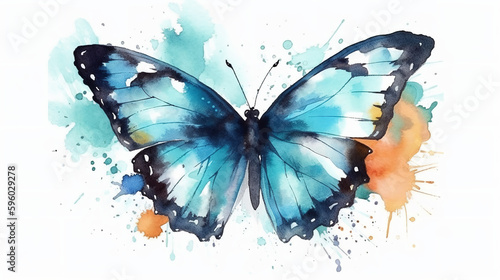 Watercolor butterfly clipart simple, white isolated background © Volodymyr Skurtul
