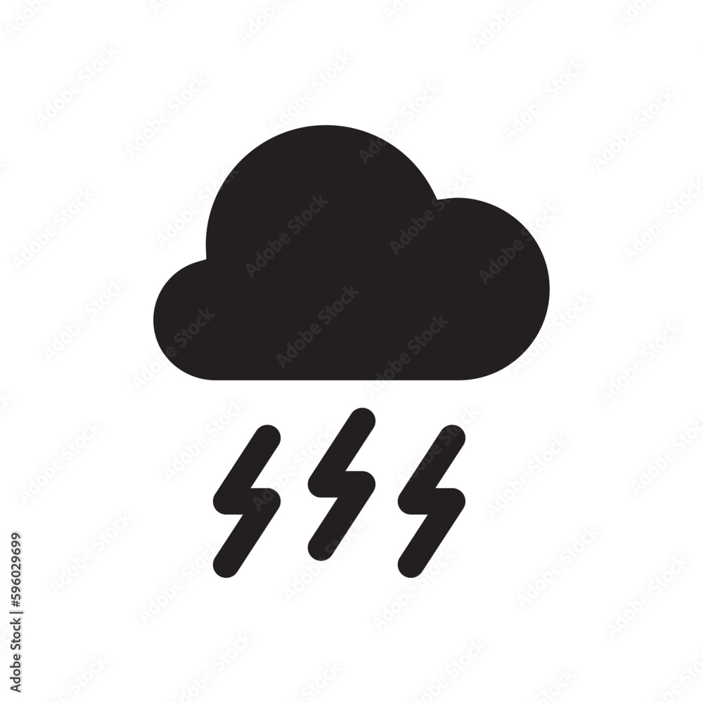 Cloud vector icon. Storm flat sign design. Lightning cloud vector icon. Weather symbol pictogram. UX UI icon Cloud vector icon. Storm flat sign design. Lightning cloud vector icon. Weather symbol pictogram. UX UI icon