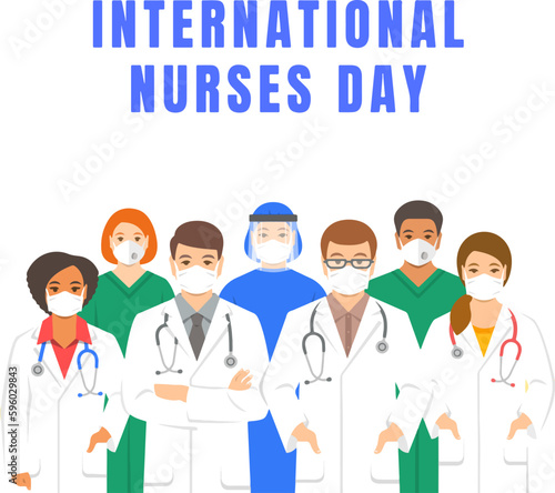 International nurses day illustration. Nurses day concept background.