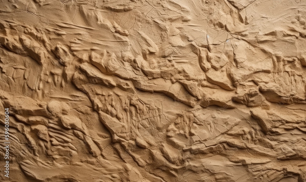 Fototapeta premium Rock abstract warm beige wall background, generative AI
