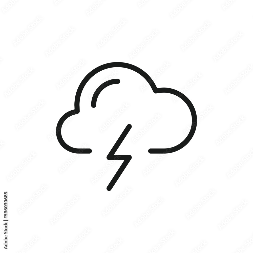 Cloud vector icon. Storm flat sign design. Lightning cloud vector icon. Weather symbol pictogram. UX UI icon Cloud vector icon. Storm flat sign design. Lightning cloud vector icon. Weather symbol pictogram. UX UI icon