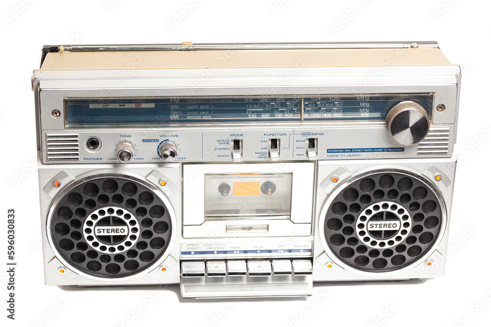 Obraz premium Retro ghetto radio boom box cassette recorder from 80s..