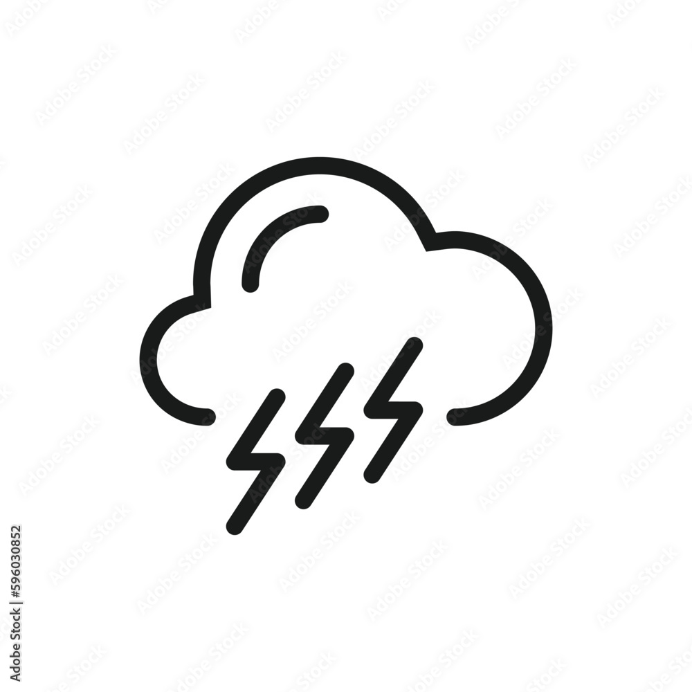 Cloud vector icon. Storm flat sign design. Lightning cloud vector icon. Weather symbol pictogram. UX UI icon Cloud vector icon. Storm flat sign design. Lightning cloud vector icon. Weather symbol pictogram. UX UI icon