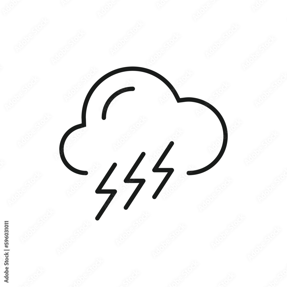 Cloud vector icon. Storm flat sign design. Lightning cloud vector icon. Weather symbol pictogram. UX UI icon Cloud vector icon. Storm flat sign design. Lightning cloud vector icon. Weather symbol pictogram. UX UI icon