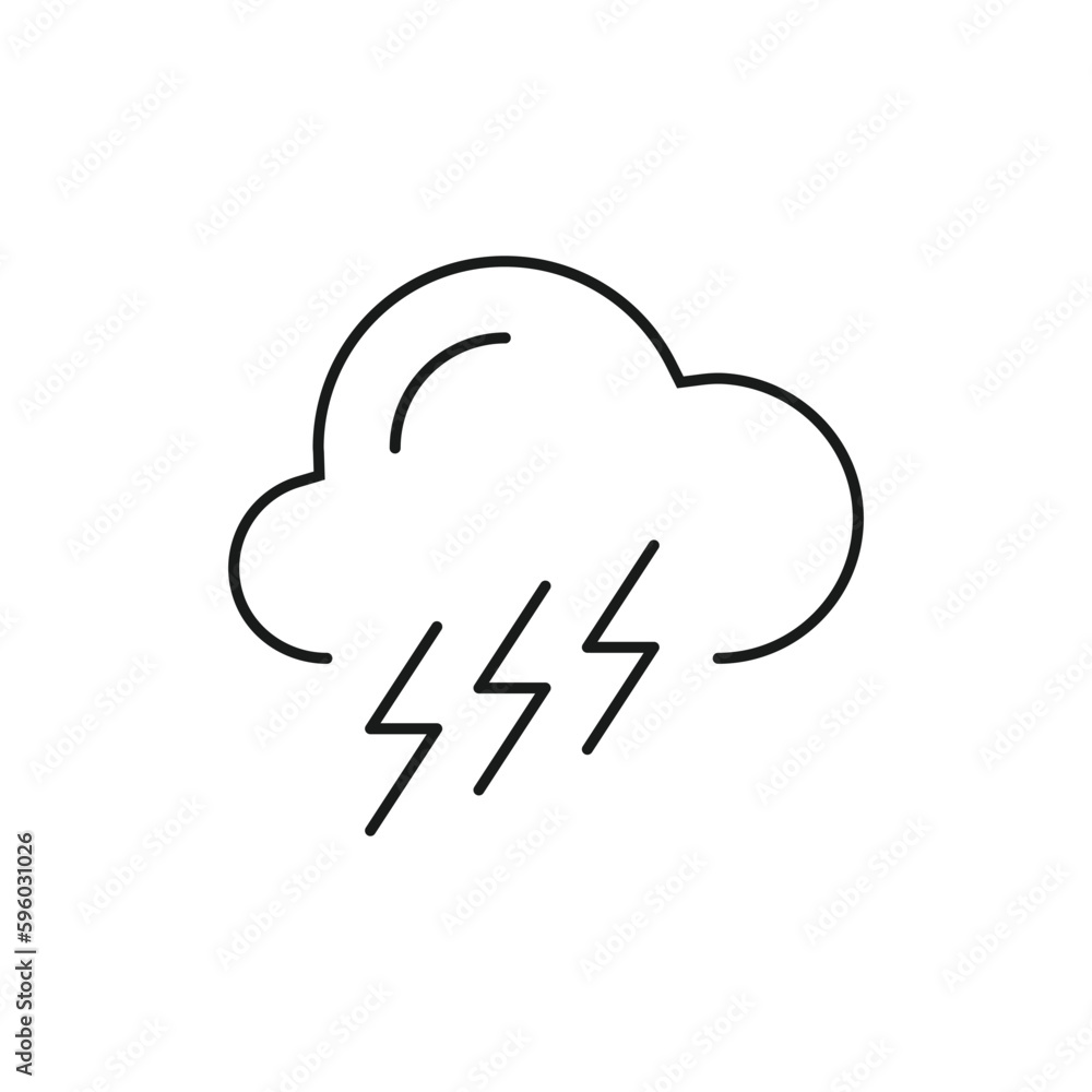 Cloud vector icon. Storm flat sign design. Lightning cloud vector icon. Weather symbol pictogram. UX UI icon Cloud vector icon. Storm flat sign design. Lightning cloud vector icon. Weather symbol pictogram. UX UI icon