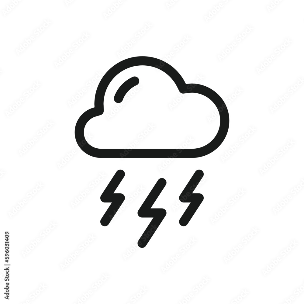Cloud vector icon. Storm flat sign design. Lightning cloud vector icon. Weather symbol pictogram. UX UI icon Cloud vector icon. Storm flat sign design. Lightning cloud vector icon. Weather symbol pictogram. UX UI icon