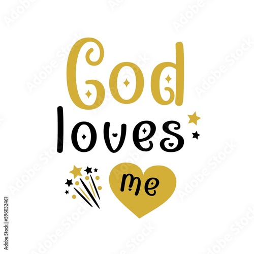 Elegant Christian card with the phrase God loves me