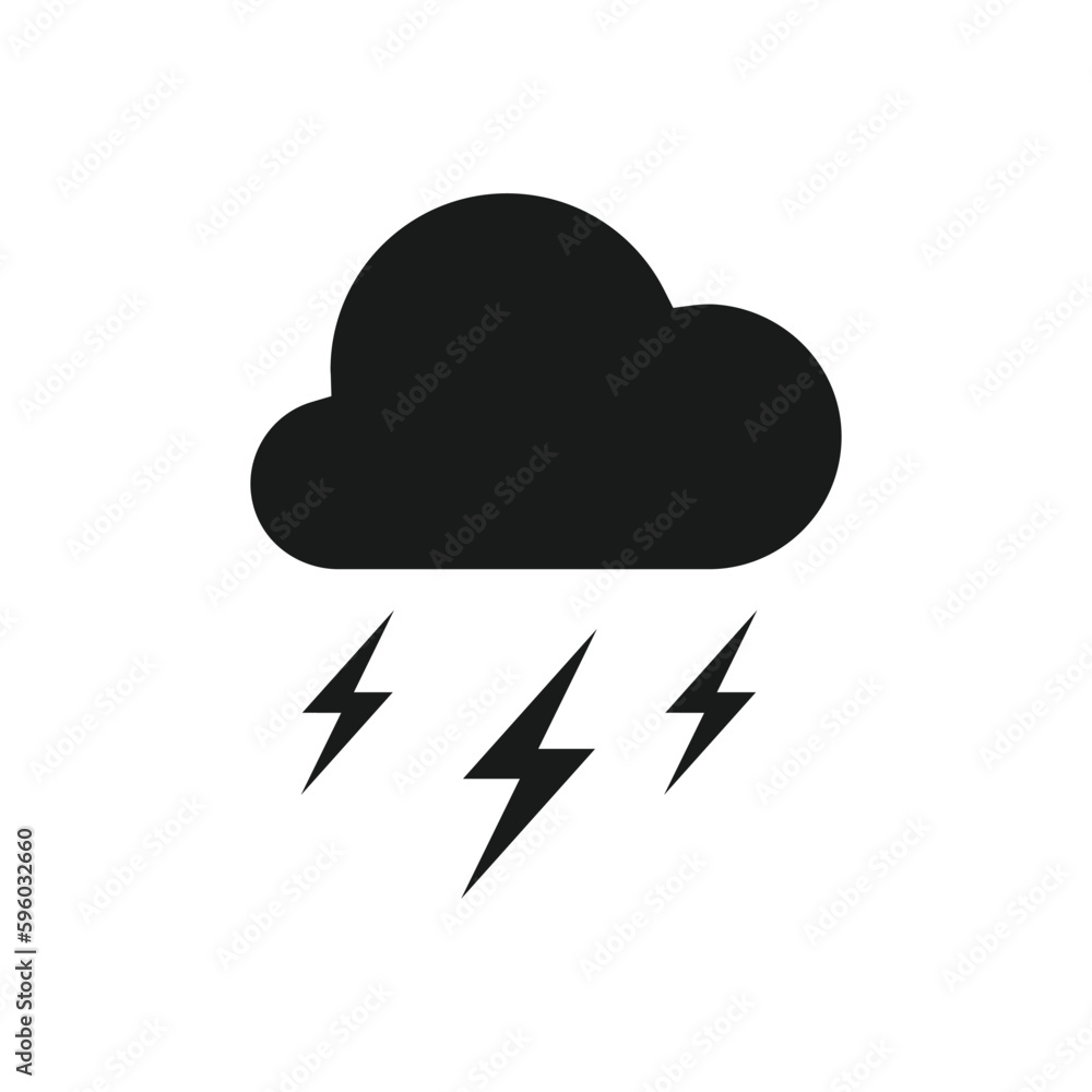 Cloud vector icon. Storm flat sign design. Lightning cloud vector icon. Weather symbol pictogram. UX UI icon Cloud vector icon. Storm flat sign design. Lightning cloud vector icon. Weather symbol pictogram. UX UI icon