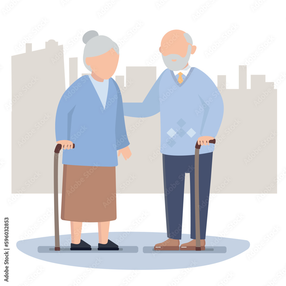 Elderly couple.Grandmother and grandfather together. A man and a woman of old age. Elderly couple.Grandmother and grandfather together. A man and a woman of old age.
