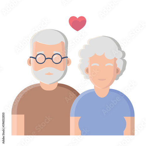 Elderly couple.Grandmother and grandfather together. Grandparents. Elderly couple. A man and a woman of old age.