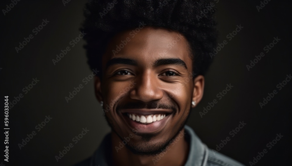 Smiling afro american man looking at camera.  