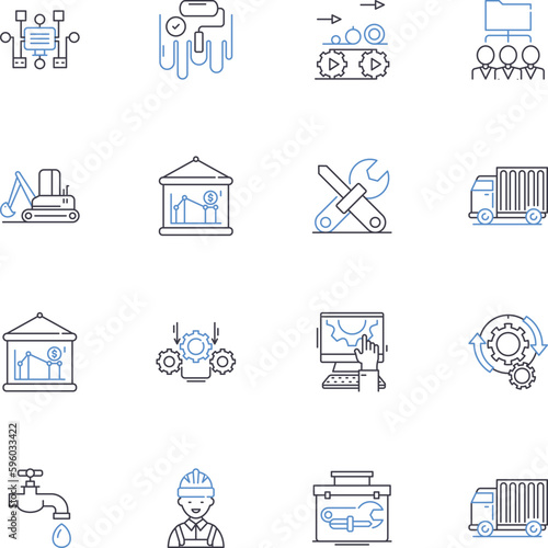 Emerging markets line icons collection. Opportunity, Growth, Innovation, Potential, Expansion, Development, Infrastructure vector and linear illustration. Diversity,Investment,Entrepreneurship outline