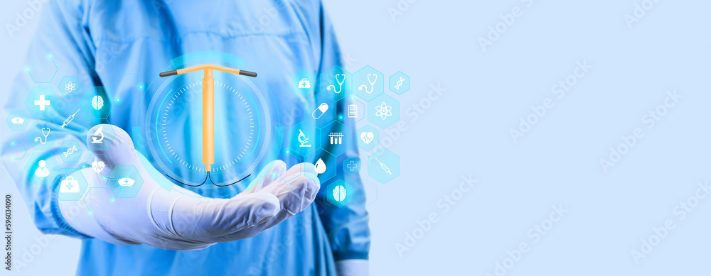 T-shaped contraceptive intrauterine device, IUD. copper IUD. Birth ...