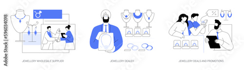Jewellery business abstract concept vector illustrations.