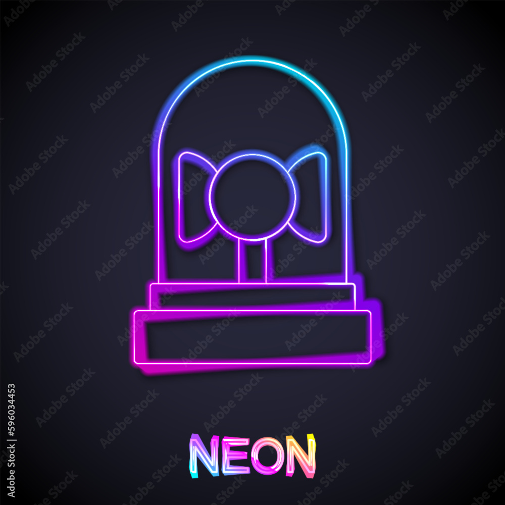 Glowing neon line Ringing alarm bell icon isolated on black background. Fire alarm system. Service bell, handbell sign, notification symbol. Vector Glowing neon line Ringing alarm bell icon isolated on black background. Fire alarm system. Service bell, handbell sign, notification symbol. Vector