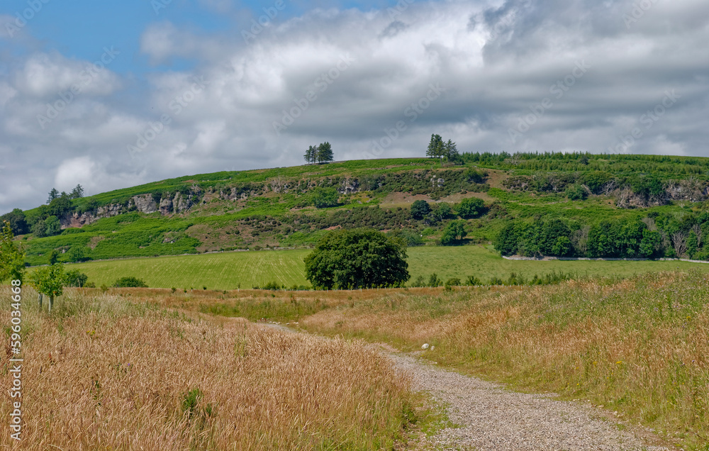 A view of Pitscandly Hill from one of the Gravel trails or Footpaths in Murton Nature Reserve near the market Town of Forfar. A view of Pitscandly Hill from one of the Gravel trails or Footpaths in Murton Nature Reserve near the market Town of Forfar.