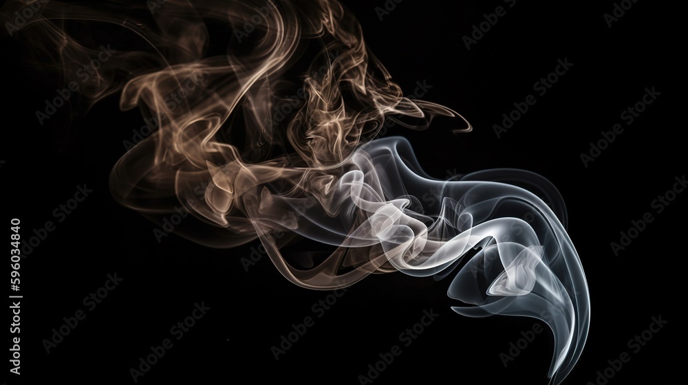 Abstract smoke moves on a black background. Design element. Abstract texture. Abstract smoke moves on a black background. Design element. Abstract texture.