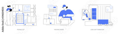 Order consolidation abstract concept vector illustrations.