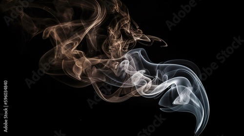 Abstract smoke moves on a black background. Design element. Abstract texture.
