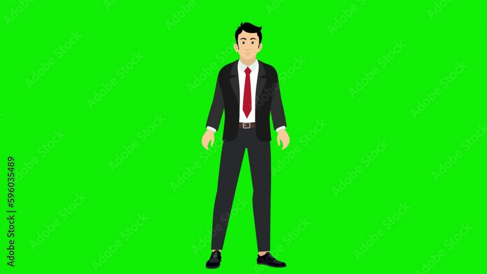 business man cartoon character Confused talking animation business man cartoon character Confused talking animation