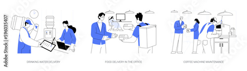 Office delivery service abstract concept vector illustrations.